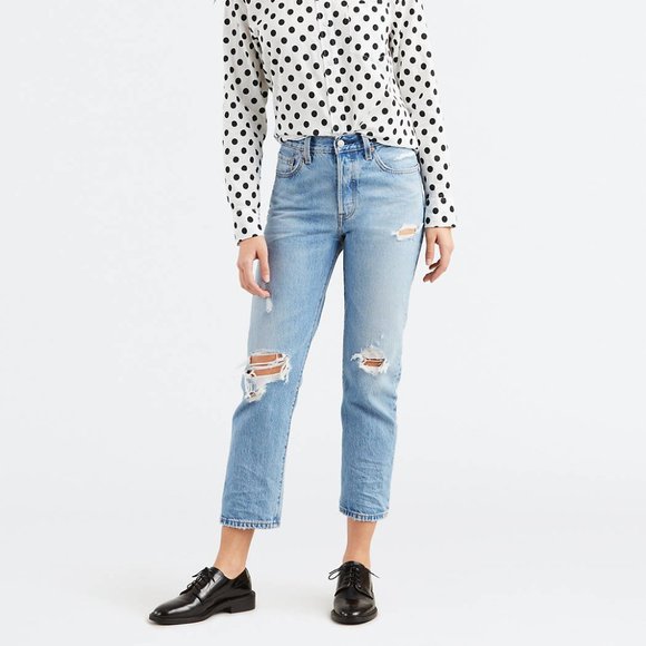 Levi's Denim - Levi's Distressed Straight Cropped Jean Size 31